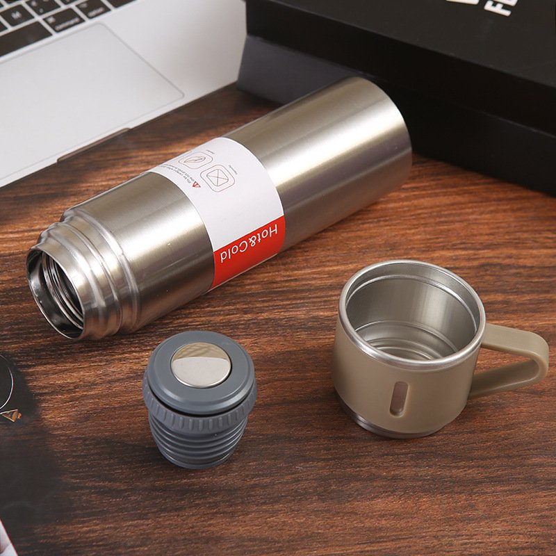 Gift Box Outdoor Coffee Tea Drinkware Stainless Steel Insulated Water Bottle Cup Vacuum Flask Set with 2 cup