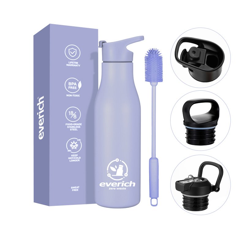 everich 500ml double wall stainless steel water bottle vacuum insulated small mouth water bottle customization color and logo