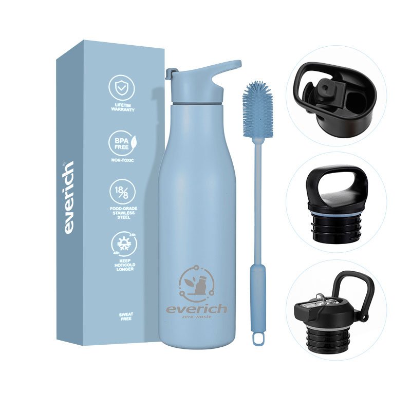 everich 500ml double wall stainless steel water bottle vacuum insulated small mouth water bottle customization color and logo