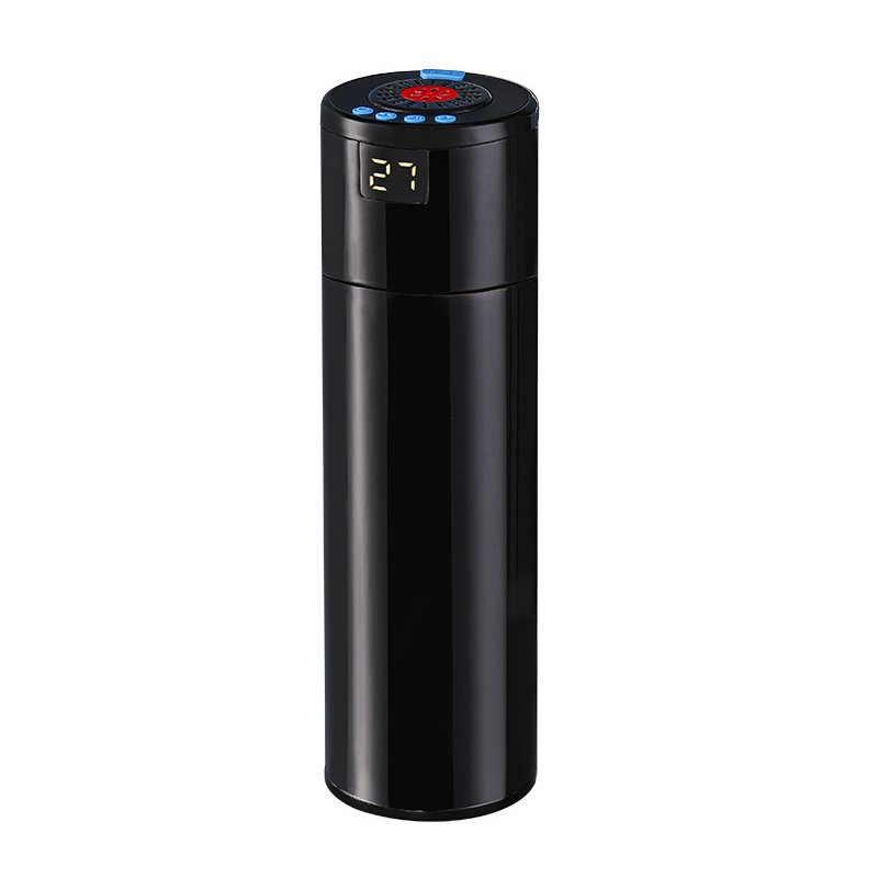 Customized 3 in 1 Steel Rechargible Smart Temperature FM Radio TF Bluetooth Speaker Tumbler Water Bottle with Reminder to Drink