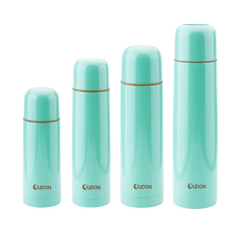 Custom logo Bullet Head Vacuum Stainless Steel Insulated Double Walled Vacuum Flask With Button Lid