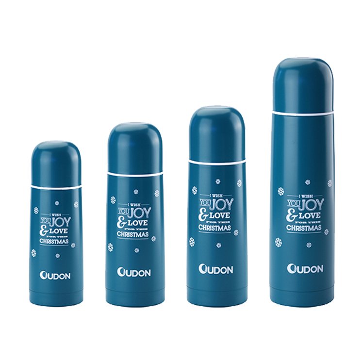 Custom logo Bullet Head Vacuum Stainless Steel Insulated Double Walled Vacuum Flask With Button Lid