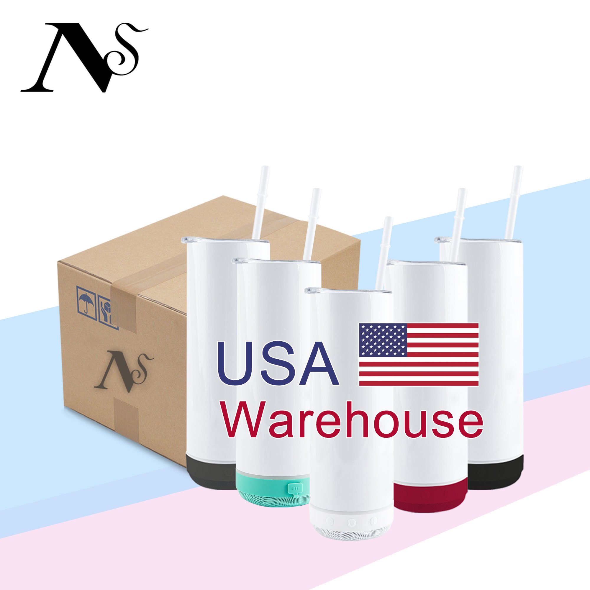 20oz Free 500ml 1000ml Sublimation Glasses Stainless Steel Music Cup Music Wireless Speaker Water Bottle Tumbler for party