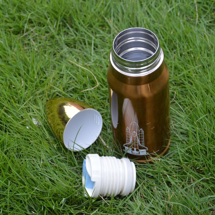 Creative design 12oz 17oz rocket shape bullet thermos bottle stainless steel vaccum insulated water bottle mug for wholesale