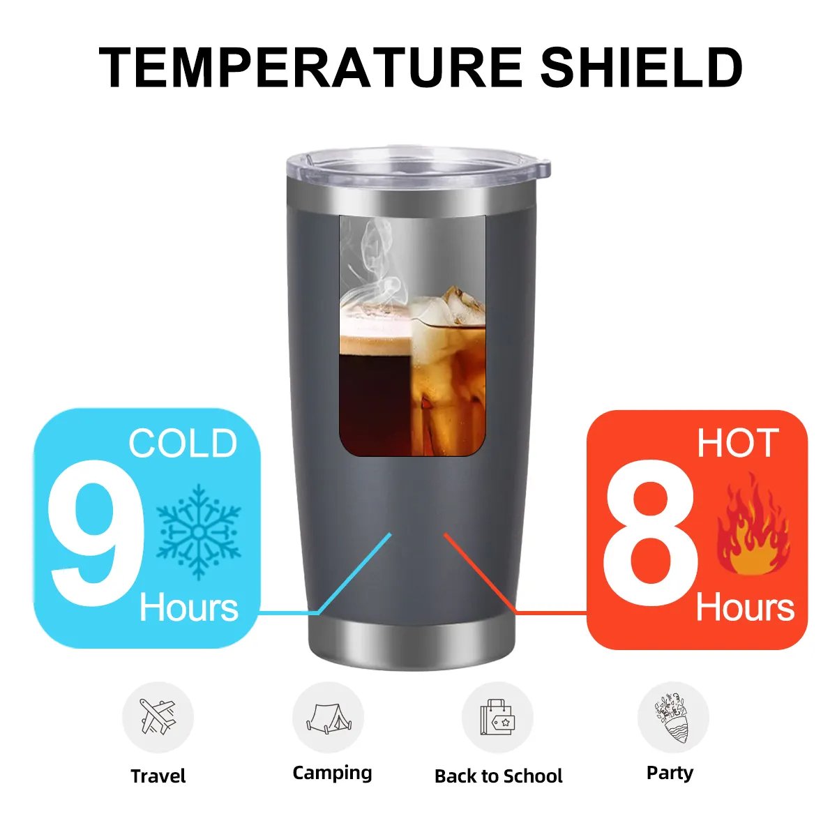 Custom 20oz coffee mug Double Wall Stainless Steel Vacuum Insulated Travel mug Tumblers With Leakproof Lid and straw