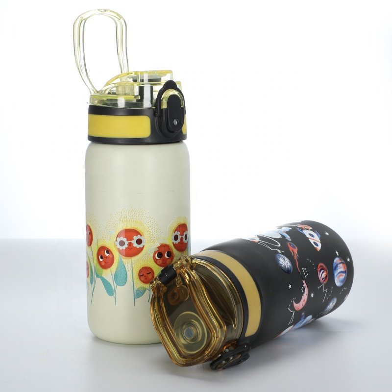 Promotional gifts stainless steel double wall vacuum insulated water bottle cute cartoon kids drinking bottle 350ml
