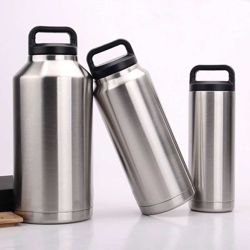 36oz Double Wall Vacuum Flask Insulated Stainless Steel Water Bottle With Customer Logo Sports Bottle With Handle Lid