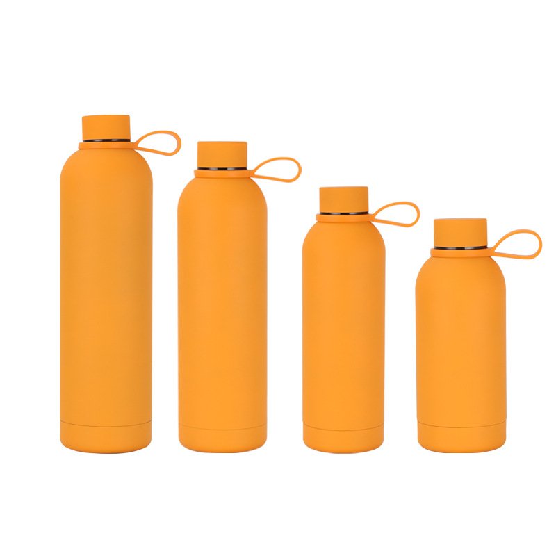 Modern Insulated Stainless Steel Water Bottle Narrow Mouth Portable Vacuum Flask & Thermos BPA Free Rubber for Sports