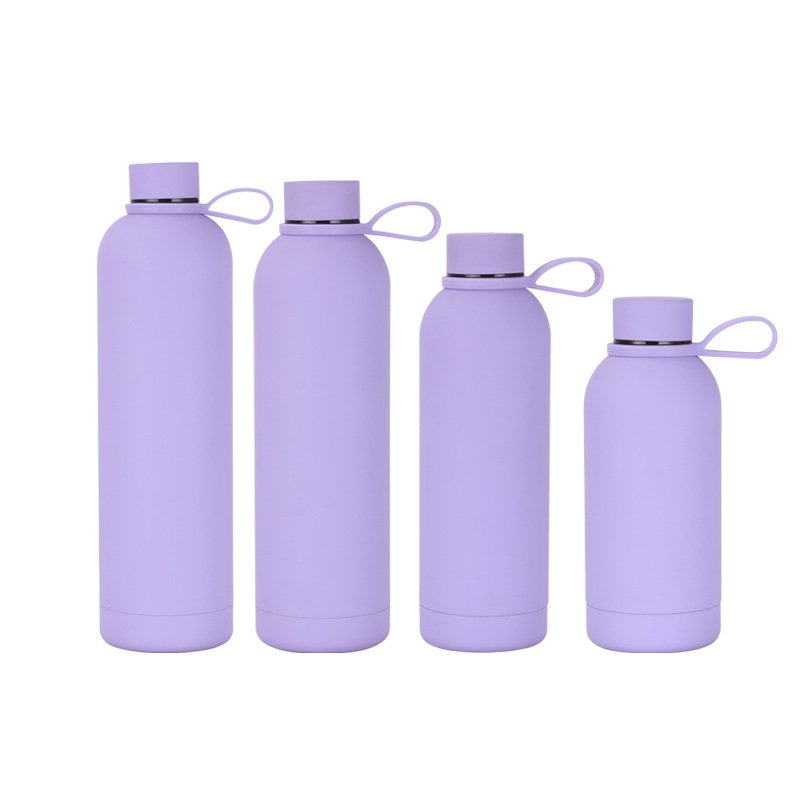 Modern Insulated Stainless Steel Water Bottle Narrow Mouth Portable Vacuum Flask & Thermos BPA Free Rubber for Sports