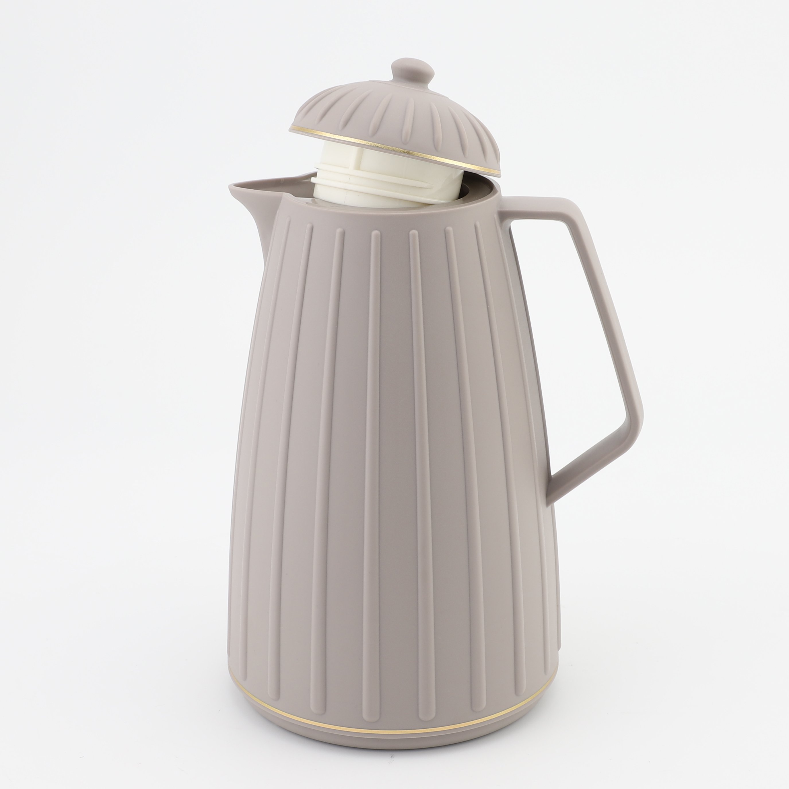 Arabic Dallah New Arrival Plastic Body Pink Glass Refill Vacuum Flask High Quality Insulated Thermos Flask Kettle Coffee Pot