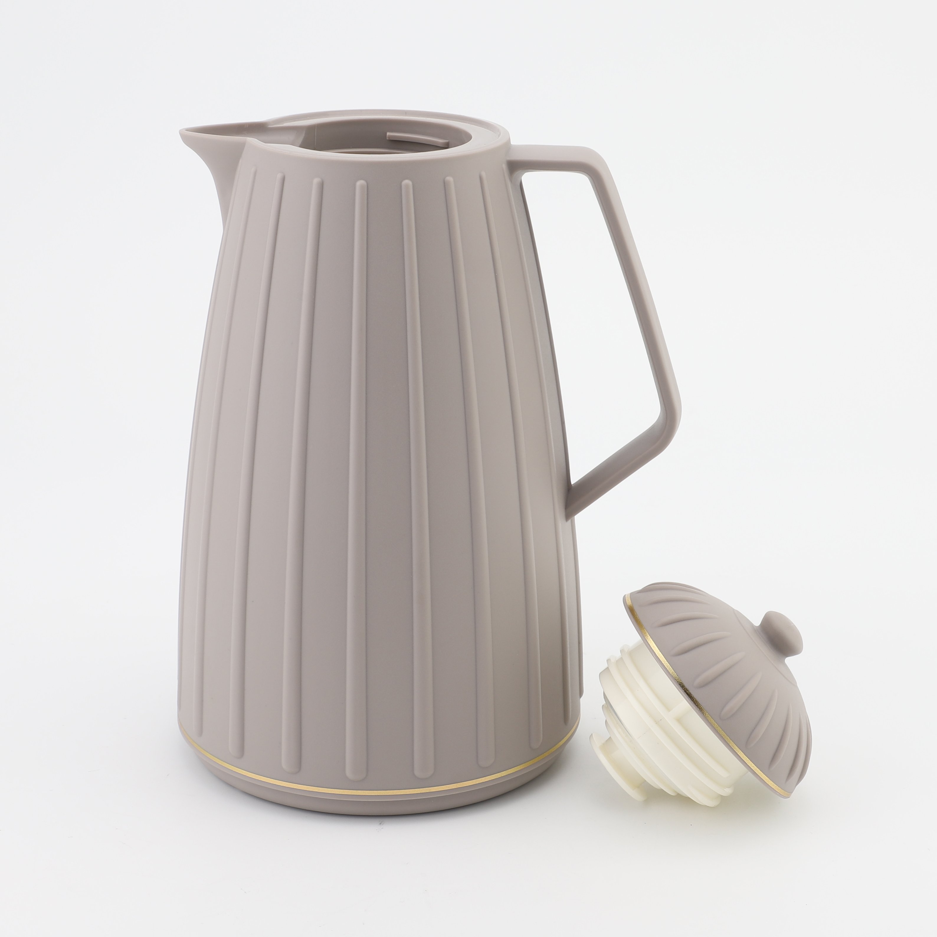 Arabic Dallah New Arrival Plastic Body Pink Glass Refill Vacuum Flask High Quality Insulated Thermos Flask Kettle Coffee Pot