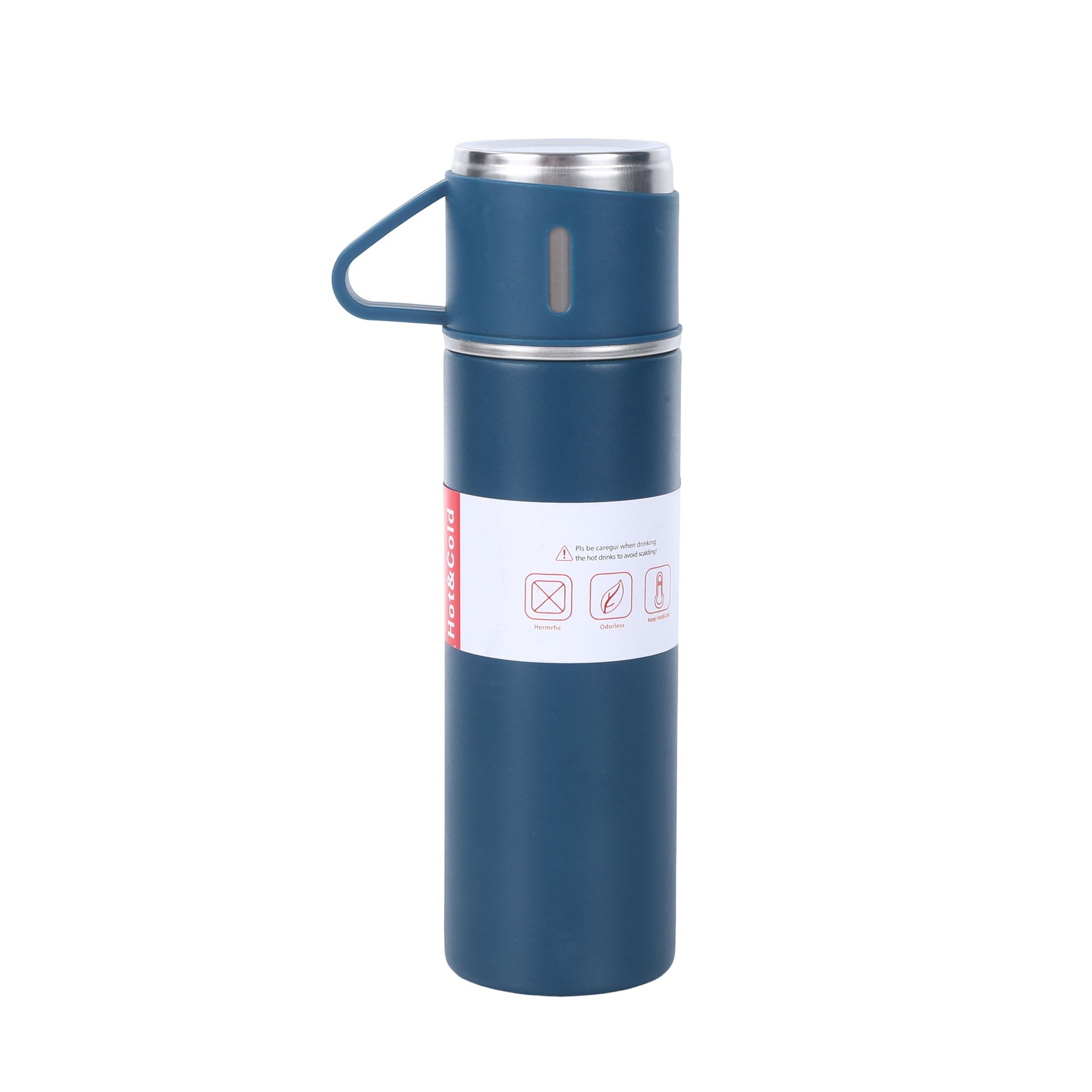 Promotion Business Gift Set Insulated Stainless Steel Vacuum Flask Hot And Cold With 3 Lids Vacuum Flask & Thermos Mug