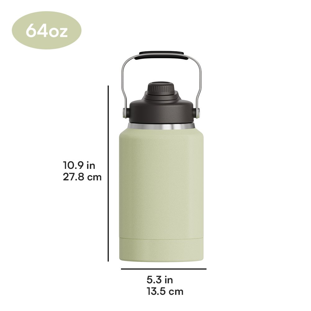 18/8 Stainless Steel 64 oz Big Capacity Dog Bowl Vacuum Insulation Water Bottle with Pet Bowl