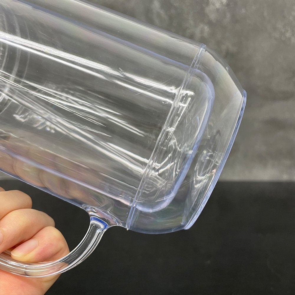 US warehouse 20oz double wall blank acrylic mug cup 20 oz snowglobe glitter plastic clear mason tumbler for DTF UV transfer wrap