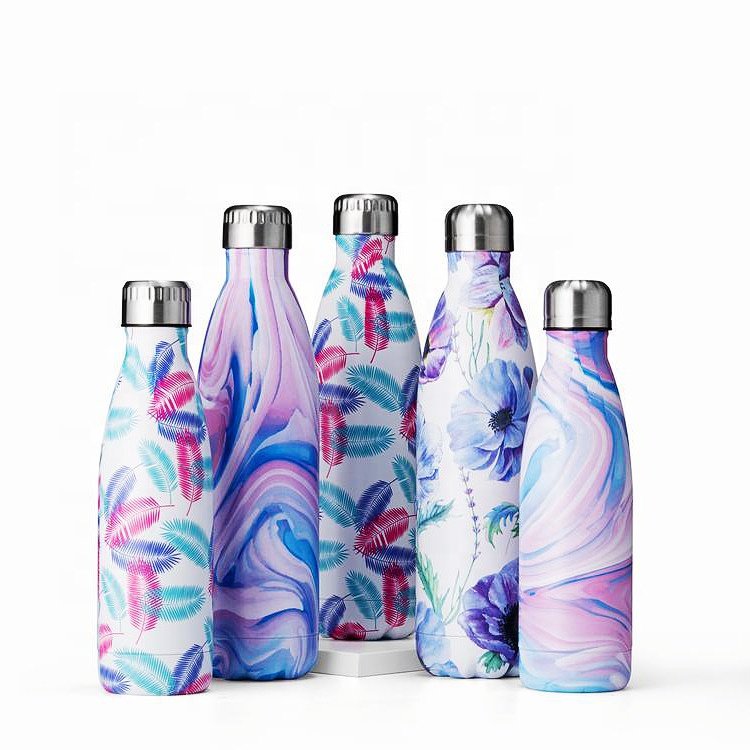 Wholesale food grade Cola Shape Double Wall Vacuum Insulated Drinking Bottle Stainless Steel Water Bottles Tazas aislantes