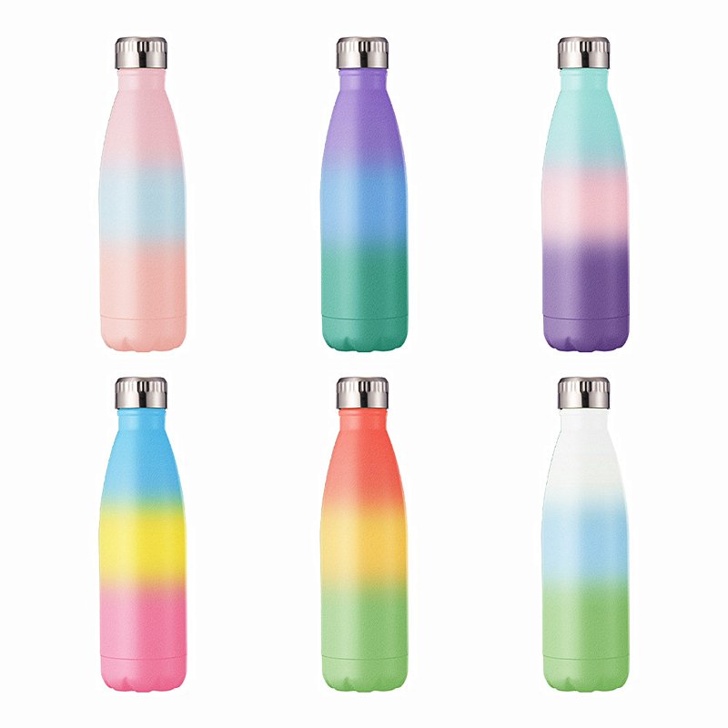 Wholesale food grade Cola Shape Double Wall Vacuum Insulated Drinking Bottle Stainless Steel Water Bottles Tazas aislantes