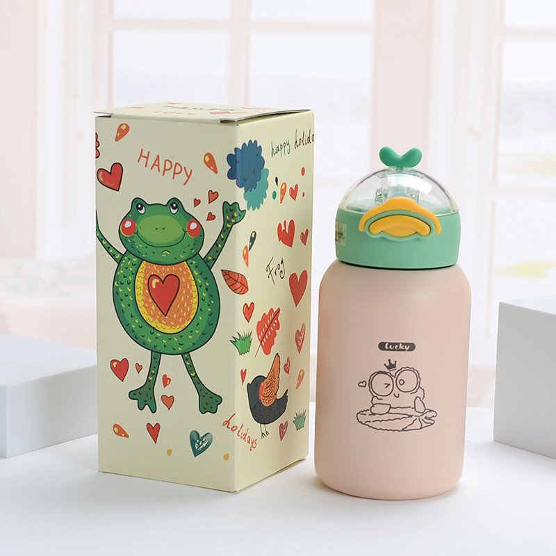 350ml/420ml Kids Water Bottles with Straw and handle Stainless Steel Vacuum Double Wall Insulated cup for school
