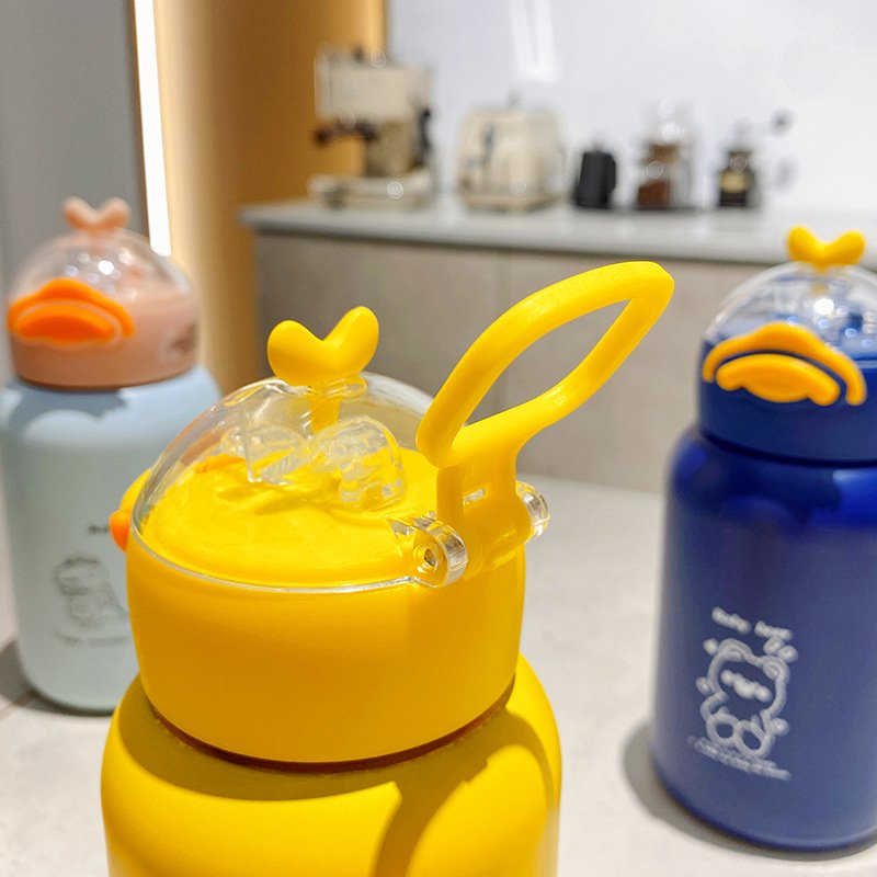 350ml/420ml Kids Water Bottles with Straw and handle Stainless Steel Vacuum Double Wall Insulated cup for school