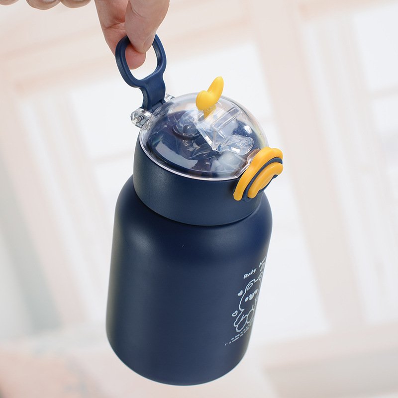 350ml/420ml Kids Water Bottles with Straw and handle Stainless Steel Vacuum Double Wall Insulated cup for school