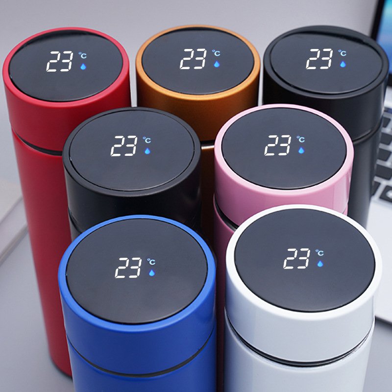 Bpa-free Double Wall Stainless Steel Thermos Time Reminder LED Temperature Display Vaccum Flasks Smart Water Bottle Cup
