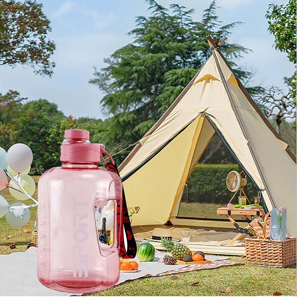 LeMuna 2.2L Fitness Water Bottle Sports Motivational Water Bottle with Time Marker Reminder Large Water Bottle BPA FREE