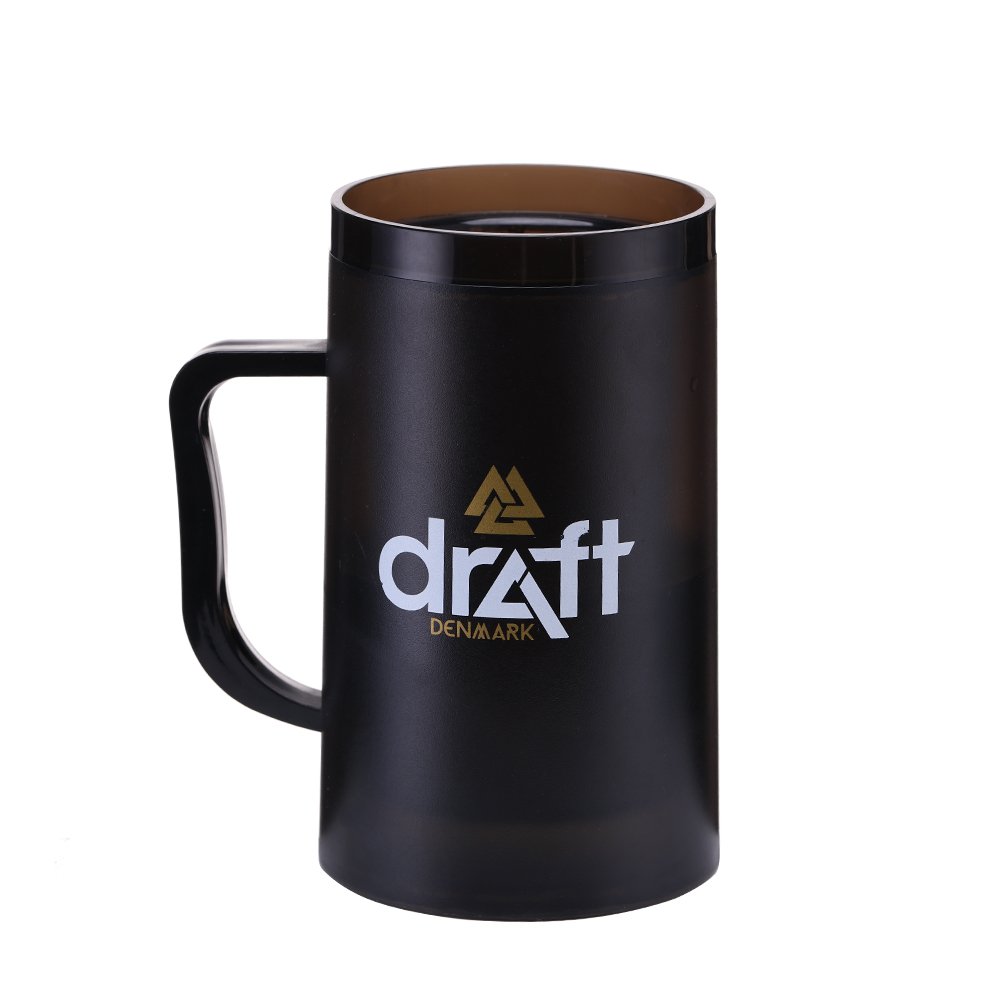 Hot sale Reusable Keep drink cold High Quality double walled plastic freezable beer mug 15oz