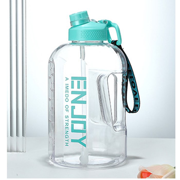 New Design durable BPA-free plastic water bottle half gallon motivational gym sports water bottles 2.2l