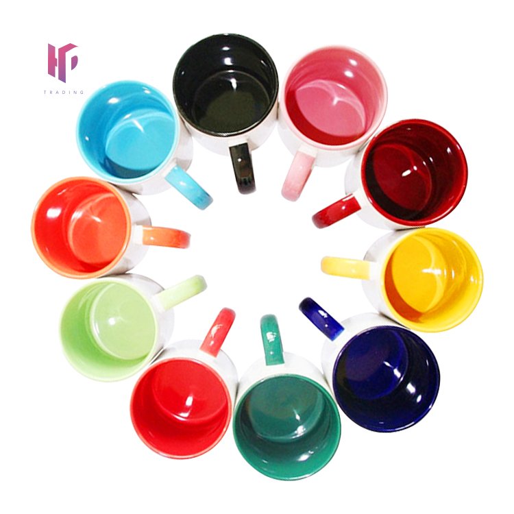 Wholesale inner colour magic mug sublimation 11 oz ceramic coffee sublimation mug