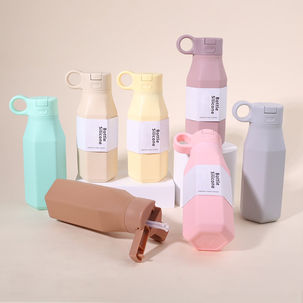 Wholesale Water bottle For Kids School Reusable Outdoor Foldable Collapsible Silicone Kids Water Bottle Bpa Free