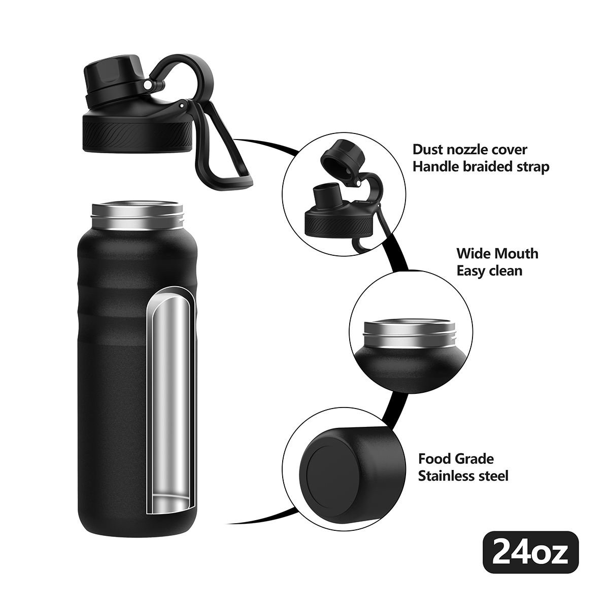 Manufacturer Supply Customized Stainless Steel Double Wall Insulated Sublimation Hydrogen Adult Sport Water Bottle