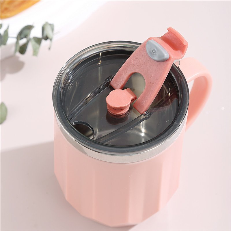304 Stainless Steel Thermos Tumbler Office Portable Insulated Mug Couple Straw Cup Vacuum Milk Cups Double Drinking Cup