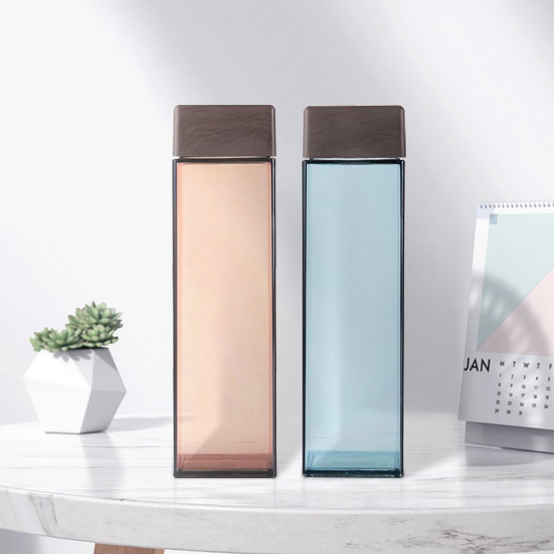New Frosted PP AS Transparent 480 ml Leak-proof Portable Outdoor Sport Square Clear Plastic Water Bottles