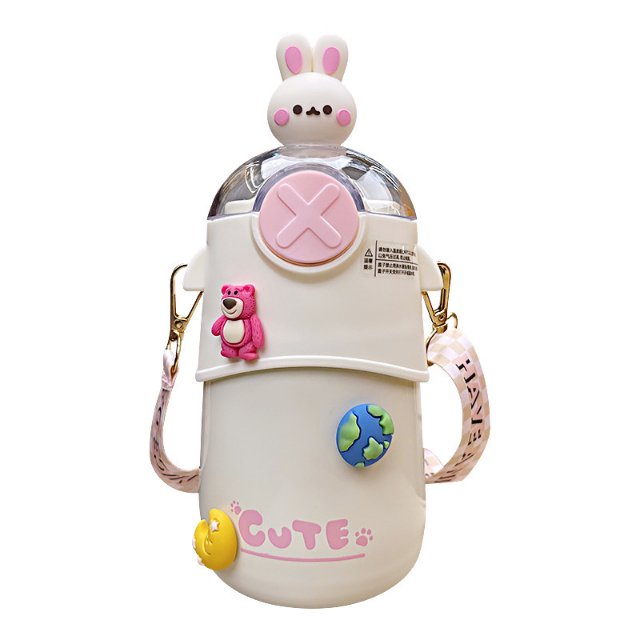 Factory direct sale 316 stainless steel high-value cute student special portable high temperature resistant straw thermos cup