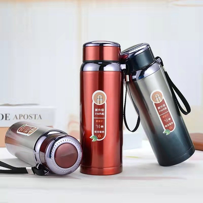 Double Wall Stainless Steel cup Water Bottle Thermos Bottle Keep Hot and Cold Insulated Vacuum Flask Sport