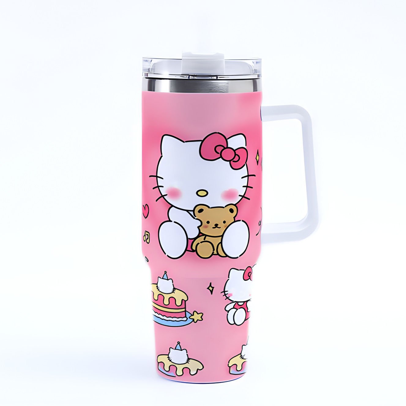 Wholesale custom kt cat cartoon cute stainless steel thermal insulation ice bomber mug large capacity 40oz car mug