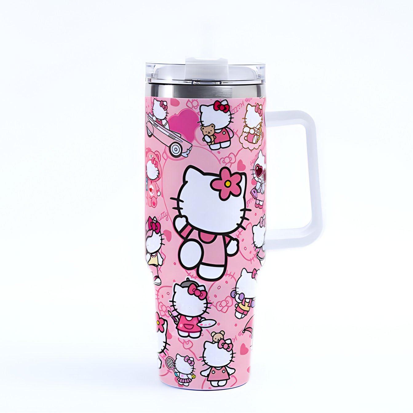 Wholesale custom kt cat cartoon cute stainless steel thermal insulation ice bomber mug large capacity 40oz car mug