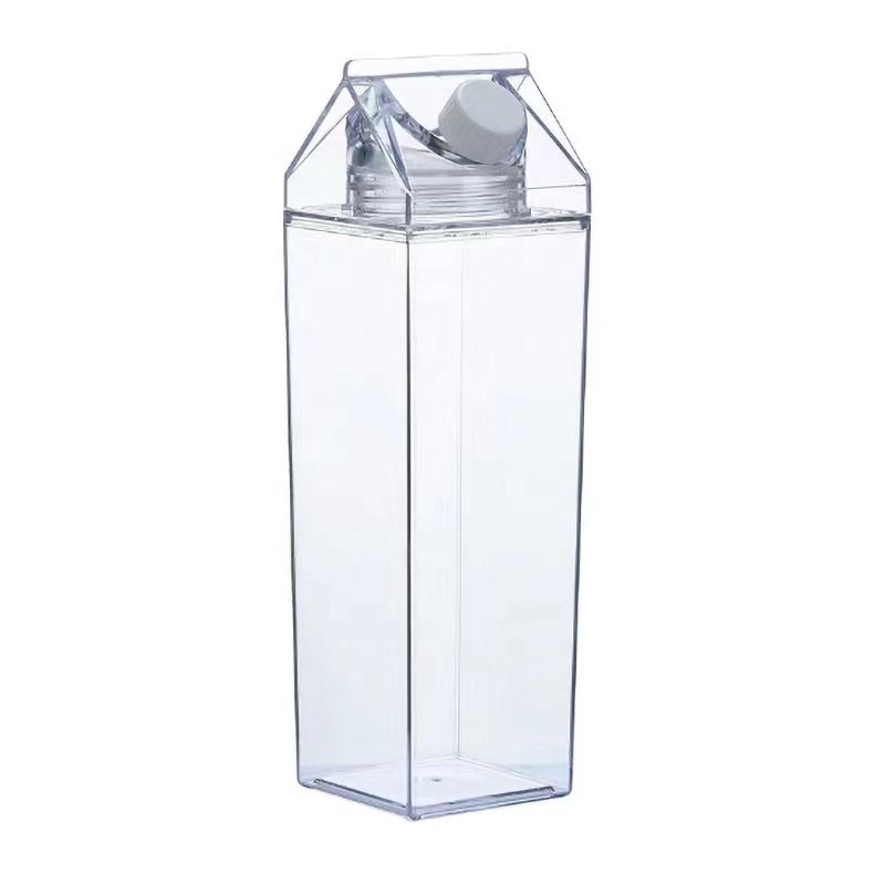 BPA Free 500ml 1000ml Plastic Clear Pink Transparent Colored Acrylic Tumbler With Lid Milk Carton Water Bottle