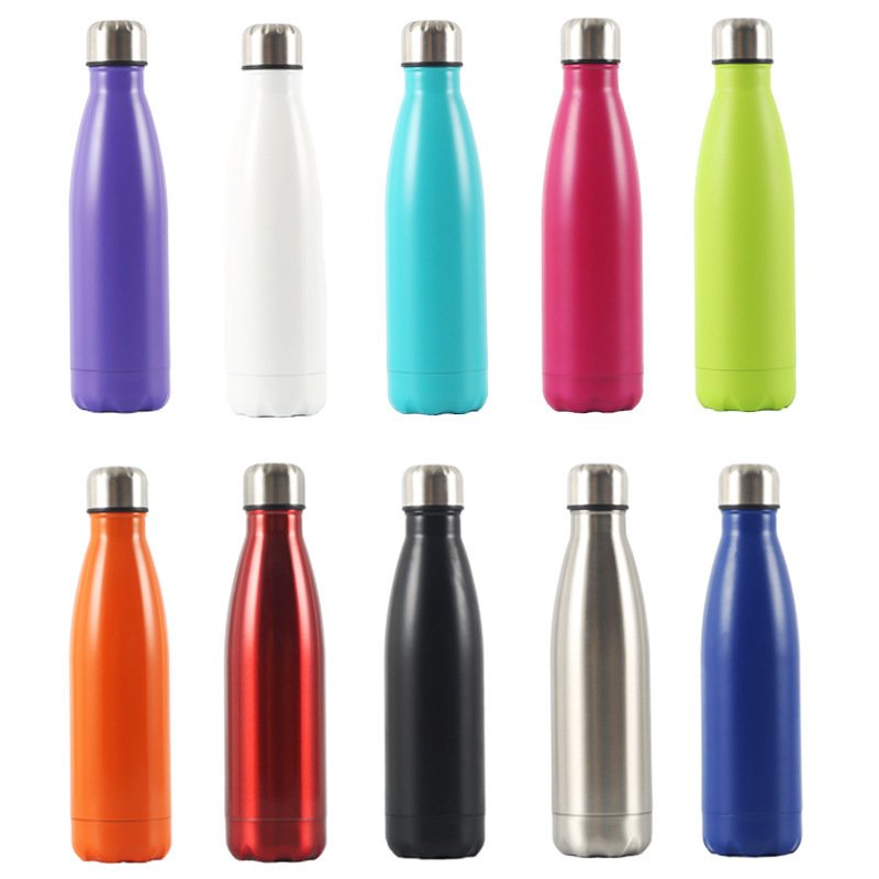Custom Double Wall Insulated Vacuum Flask Sports Drinking Cola Shaped Stainless Steel Water Bottles