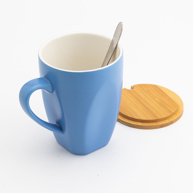 Wholesale Custom Bamboo lid ECO-Friendly horoscope Ceramic Mugs Personalized Coffee Mugs Promotional Blank White Mugs Cups