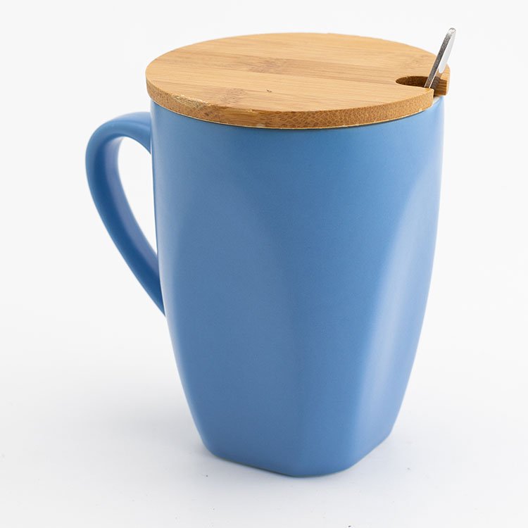Wholesale Custom Bamboo lid ECO-Friendly horoscope Ceramic Mugs Personalized Coffee Mugs Promotional Blank White Mugs Cups
