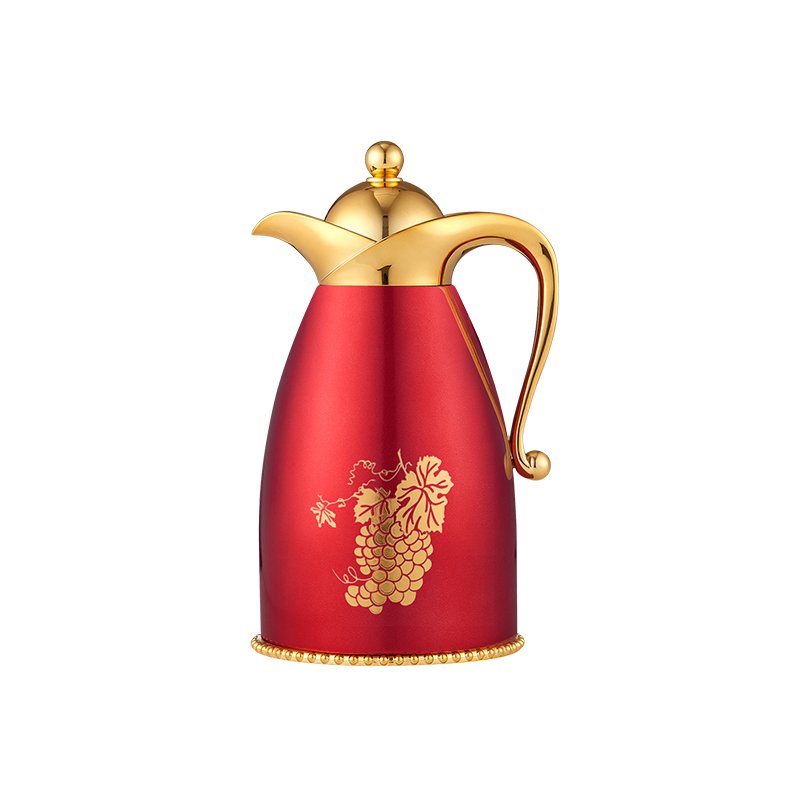 Wholesale Customization 1 Liter Baked Stainless Steel Insulated Hand Pressed Arabian Double Vacuum Flask Insulated Kettle