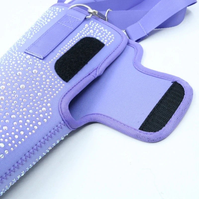 2024 New Bling Glitter Water Bottle Carrier Bag with Phone Pocket and Adjustable Strap Compatible with Tumbler 40oz Tumbler