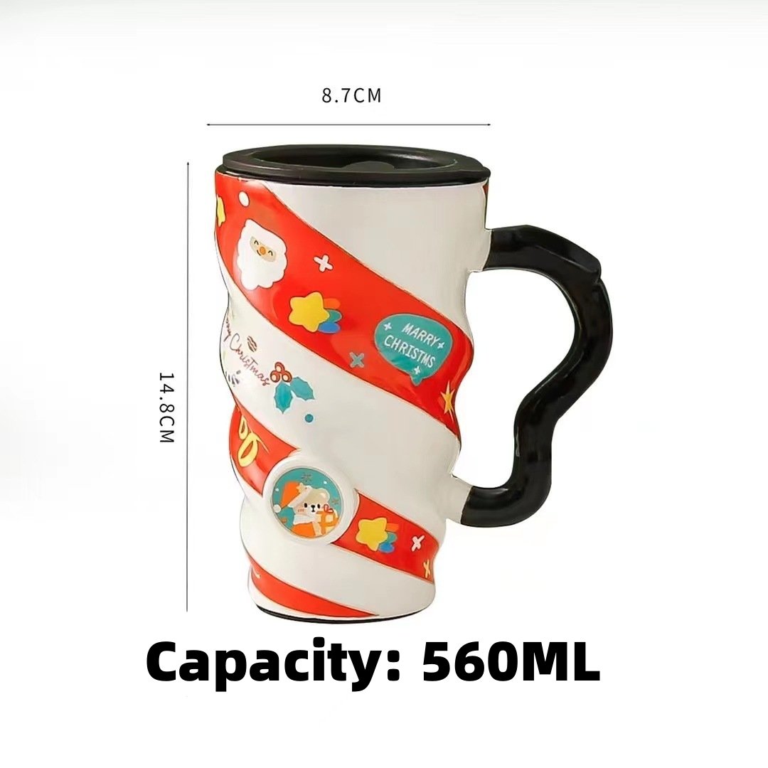 Christmas Ceramic Mug Trend Creative 560ml Water Cup Home Office Drinking Christmas Water Mug