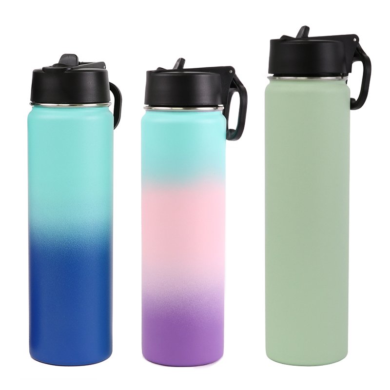 750ML Eco-Friendly Stainless Steel Vacuum Flasks Customizable Color Logo Travel Drinkware Water Bottle
