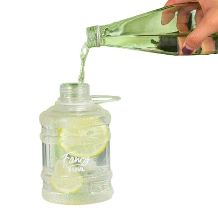 Promotion Drink Bottle 650ml Plastic Portable Mini Bucket Shaped Water Bottle for Corporate