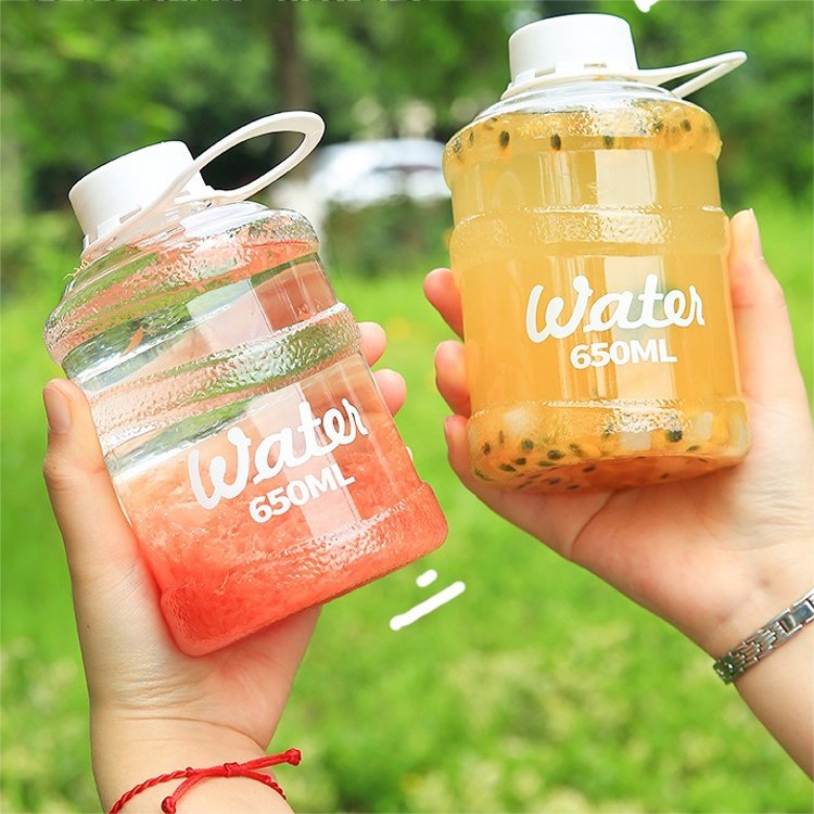 Promotion Drink Bottle 650ml Plastic Portable Mini Bucket Shaped Water Bottle for Corporate