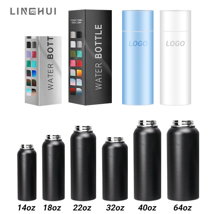 Linhui Customized color logo reusable gym sport metal sublimation stainless steel vacuum flasks thermos drinking water bottle