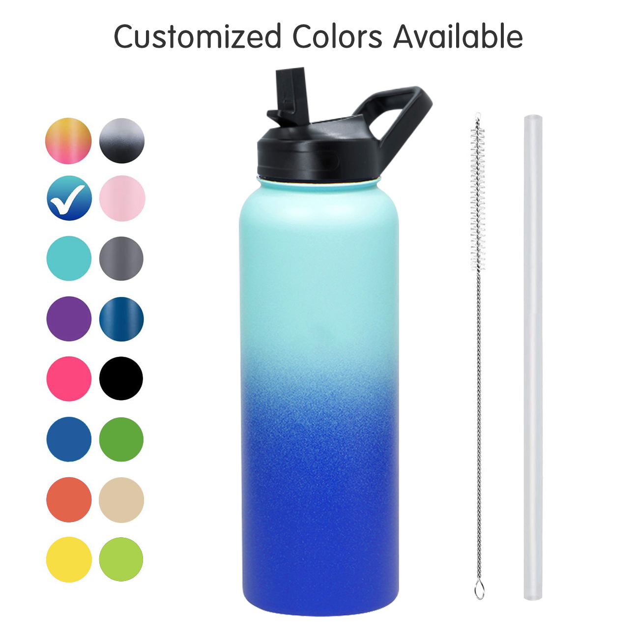 Linhui Customized color logo reusable gym sport metal sublimation stainless steel vacuum flasks thermos drinking water bottle