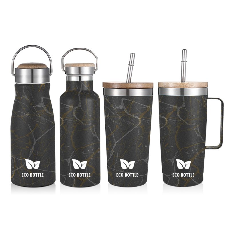 Everich top sale Eco-Friendly Sport Double Wall Stainless Steel Water Bottle Vaccum Flask Insulated With Bamboo Lid