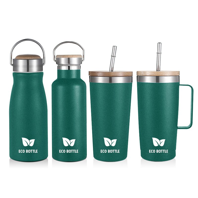 Everich top sale Eco-Friendly Sport Double Wall Stainless Steel Water Bottle Vaccum Flask Insulated With Bamboo Lid